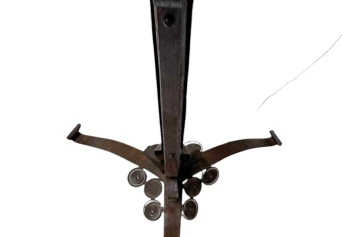 Art Deco Patinated Wrought Iron Floor Lamp, 1930s